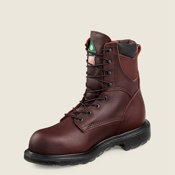 Red Wing Mens Supersole® 2.0 - 8-inch Insulated Waterproof Csa Toe - Safety Boots Burgundy - 7153IUN